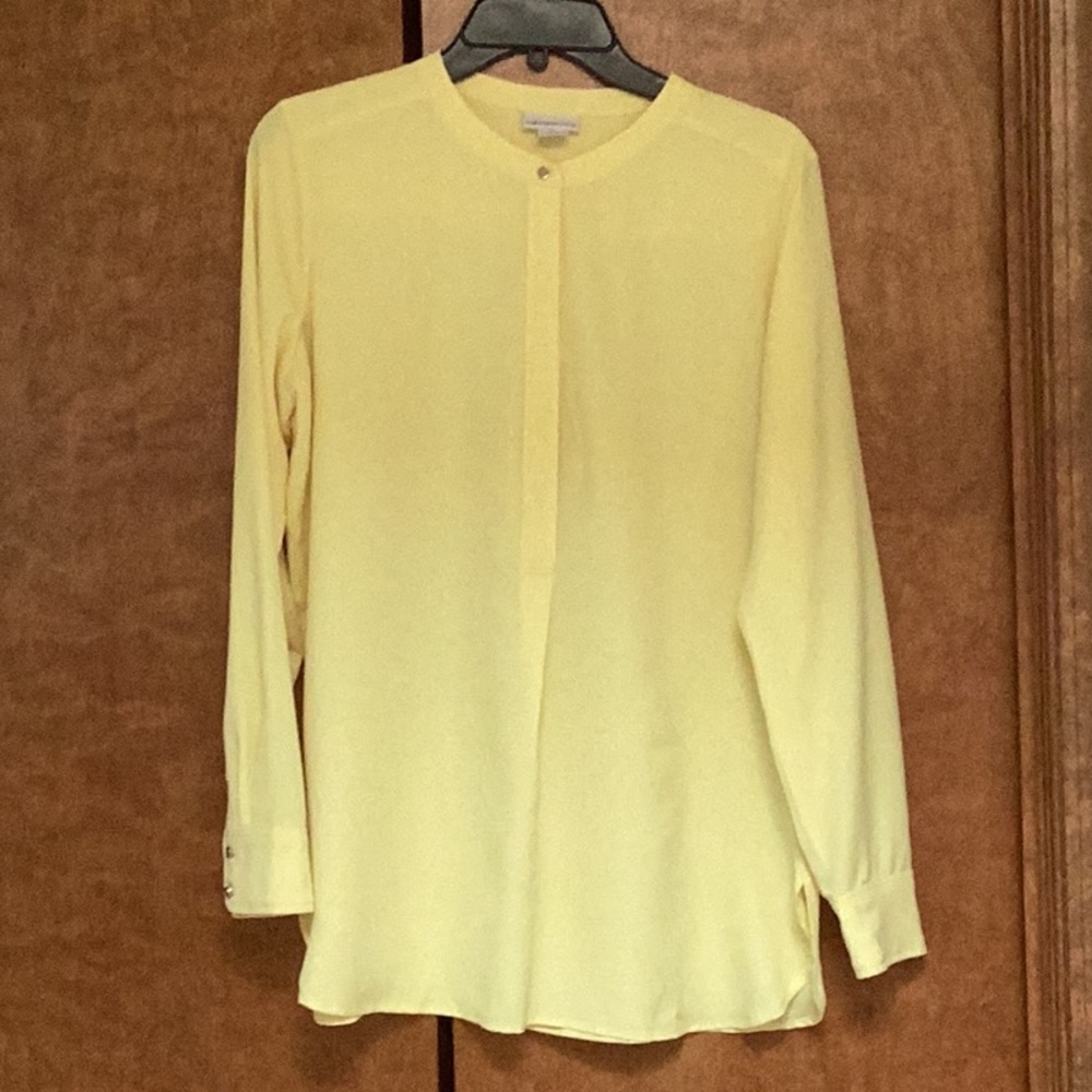 Liz Claiborne, M,Light Yellow Long Sleeve Women’s Blouse
